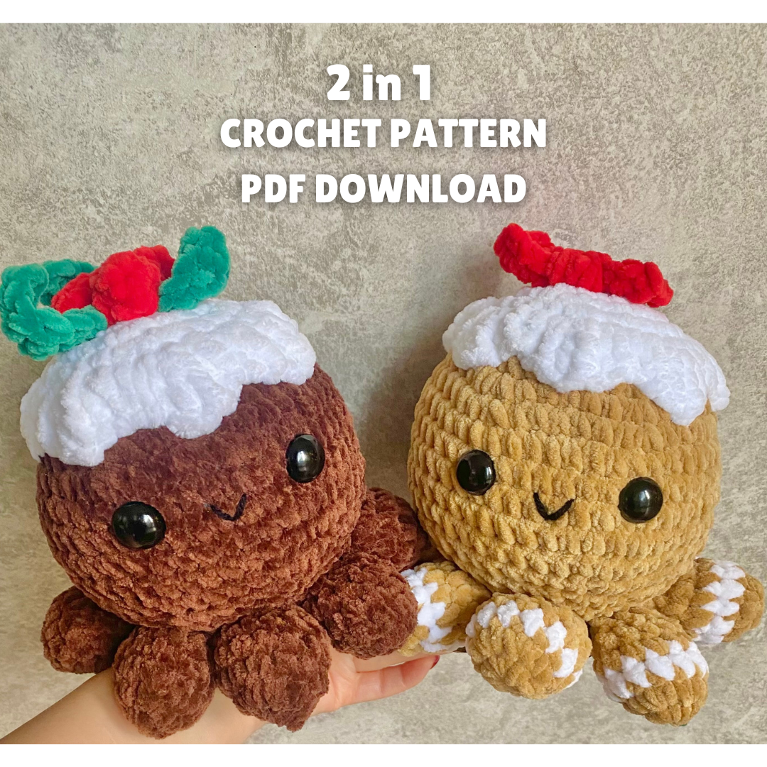 *PATTERN ONLY* 2 in 1 Christmas Octos Crochet Pattern