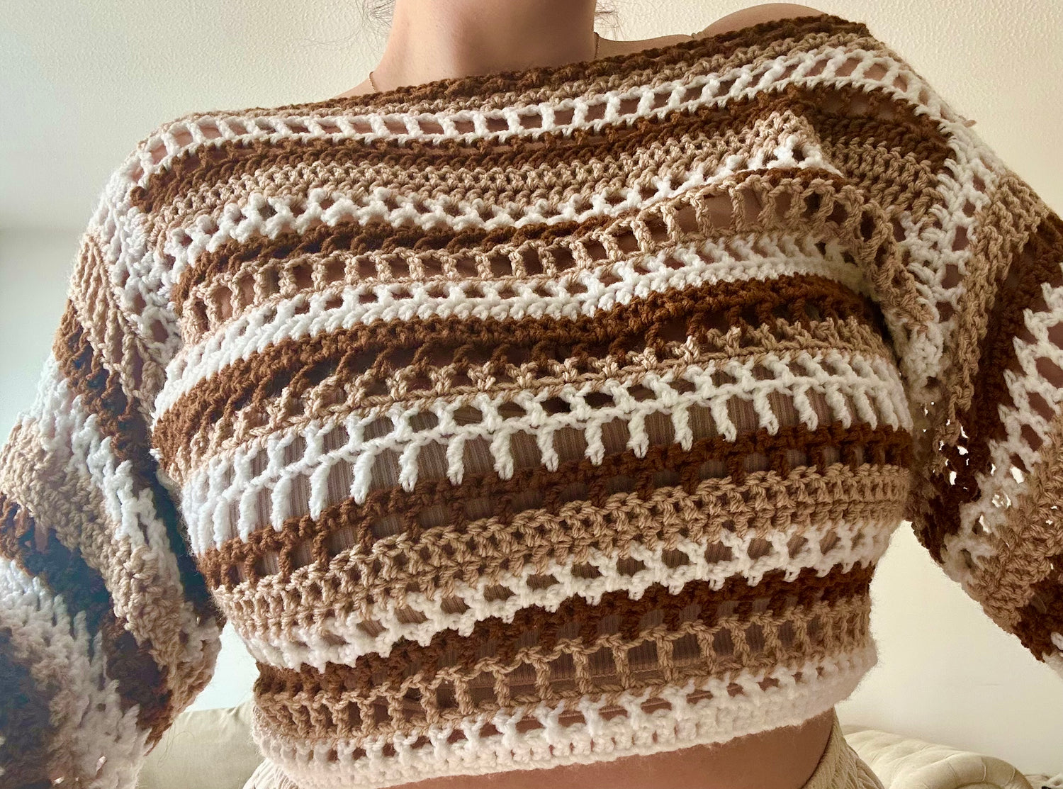 How to crochet an Off The Shoulder Summer Sweater